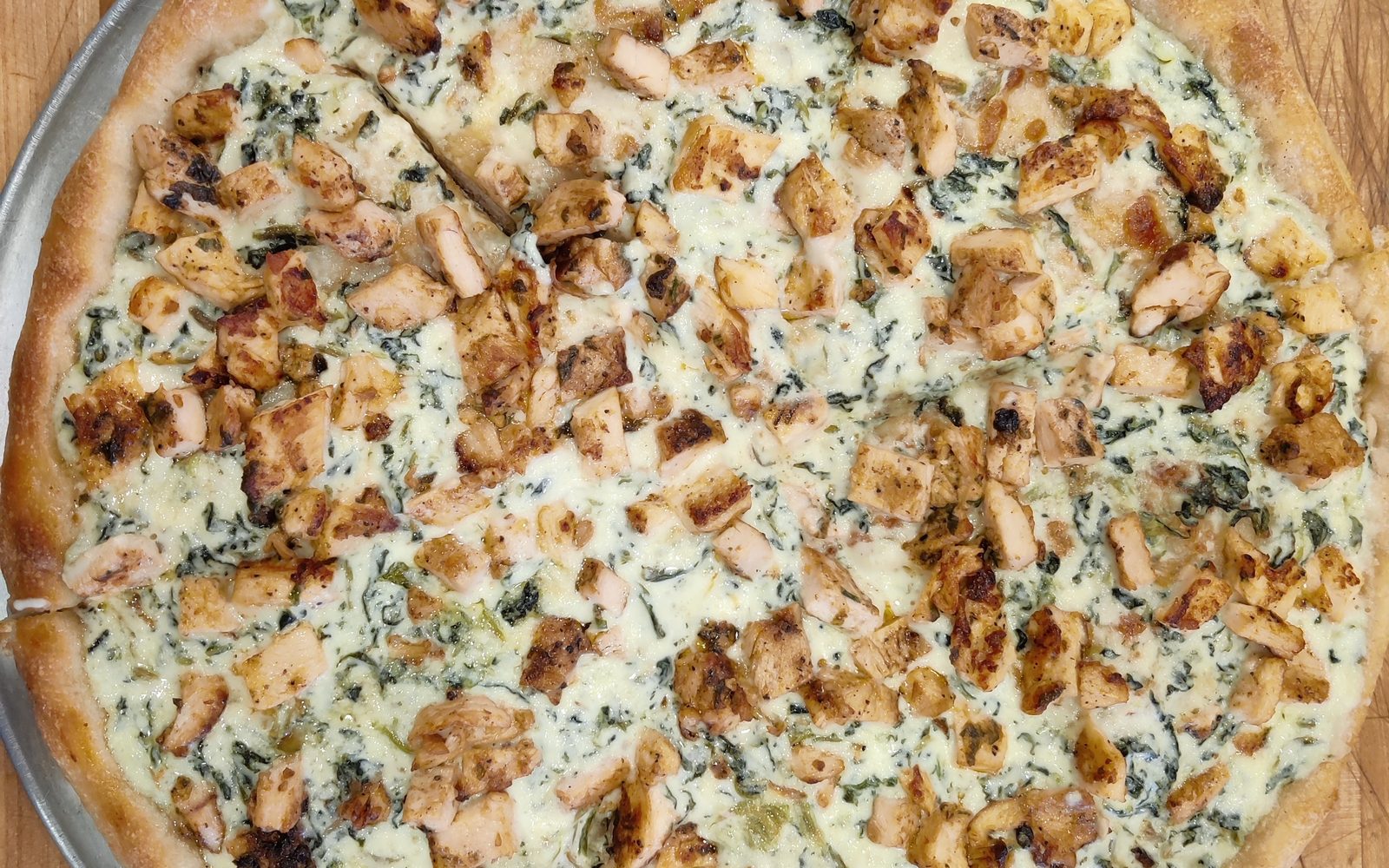 Halal Italian pizza, cooked to order at Pizza R Us in Staten Island, NY